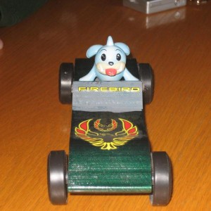 Prize winning pinewood derby car