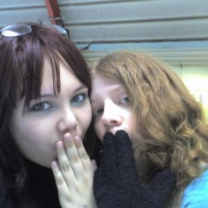 My friend Amy and I at Slough Ice Arena, doing an impression of a teacher at the time. Long live Mr Muller and his gasp.