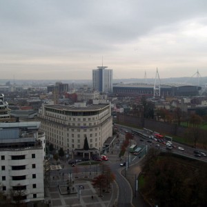 Cardiff, View of the millenium Stadium