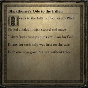 Blackthorne's Ode to the Fallen